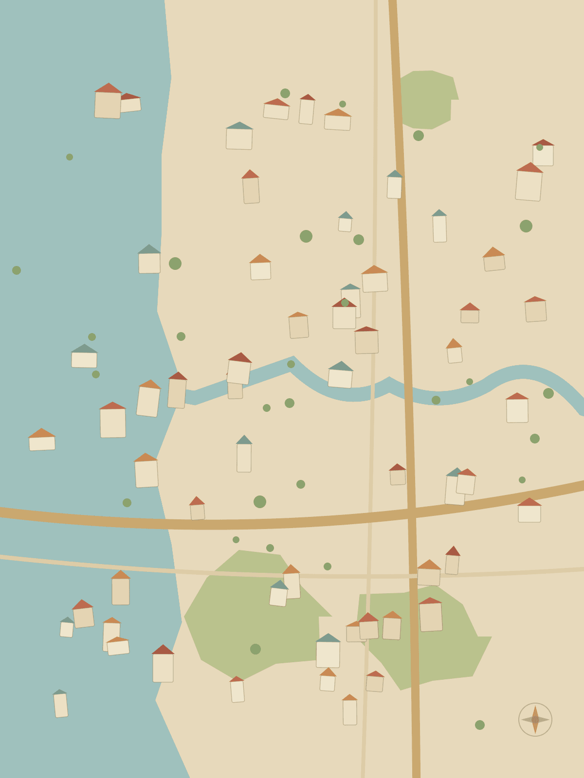 Illustrated keepsake map of Martha's Vineyard